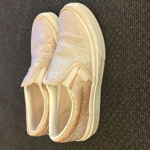 Pink Glitter Slip On Vans